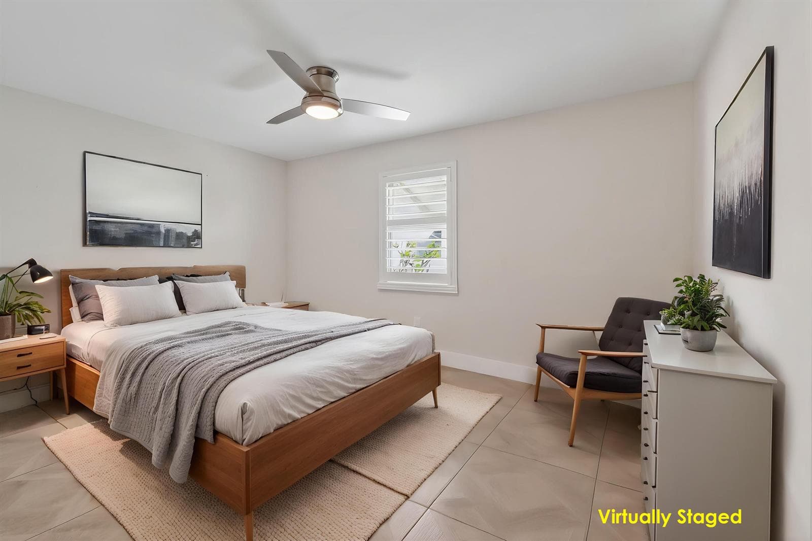 Primary Bedroom - Virtually Staged Label