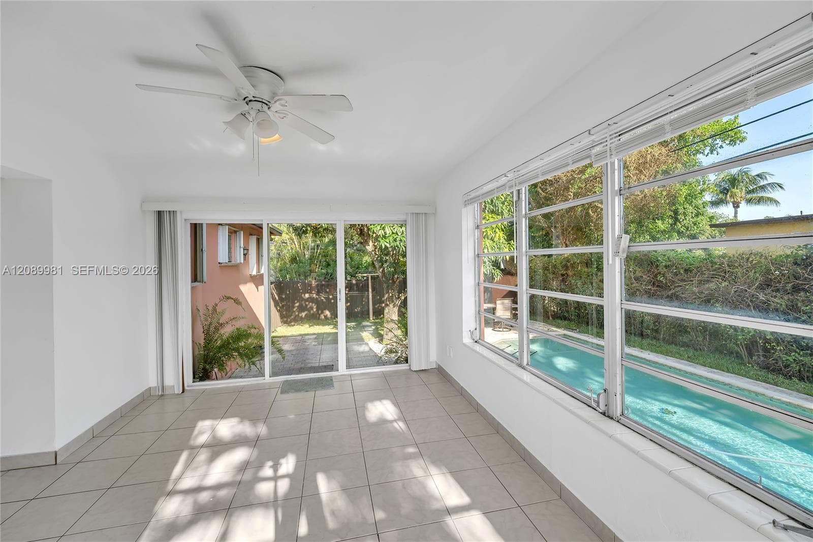Family room with pool views 16 X 11.2