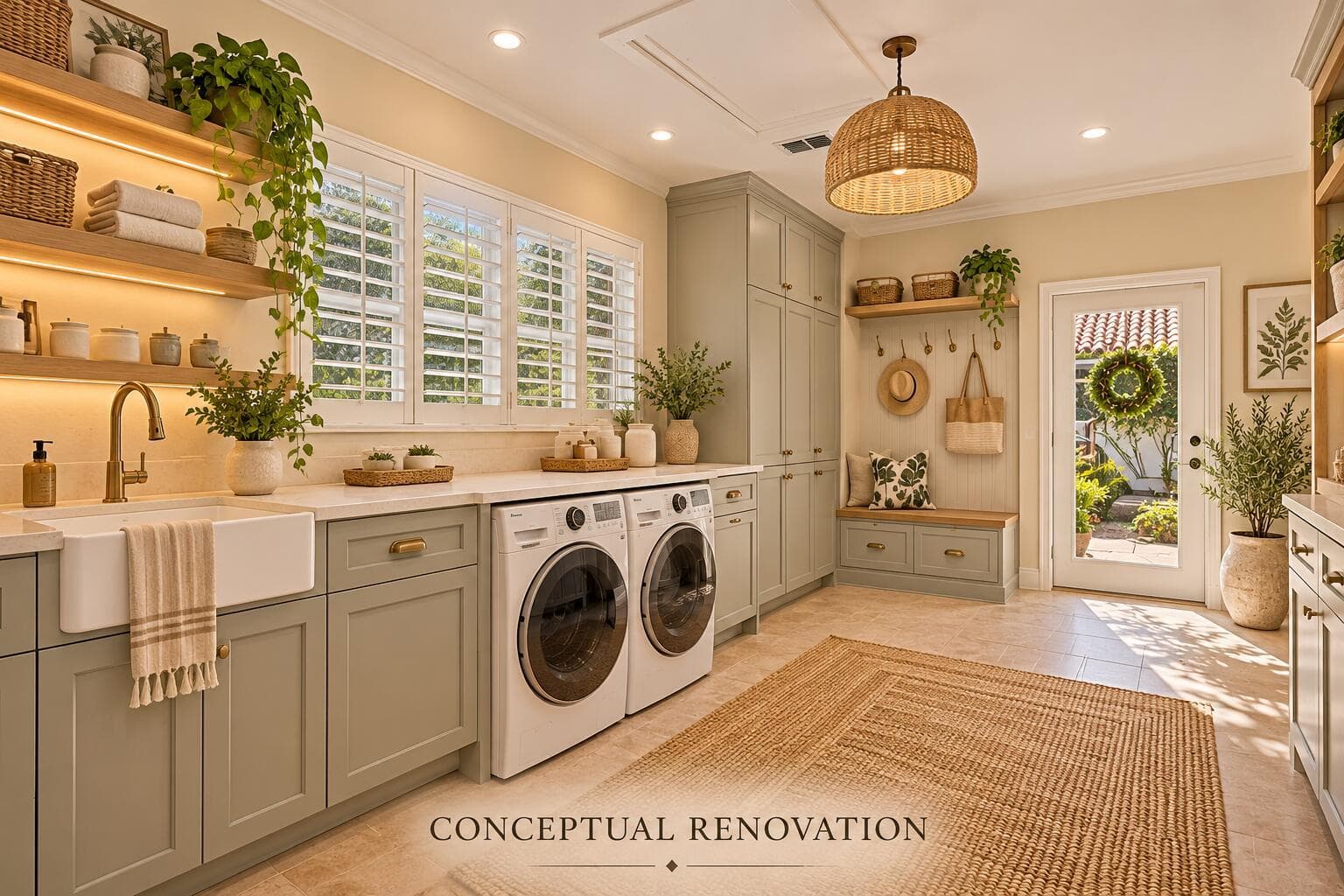 Cozy Modern Farmhouse Laundry Mudroom