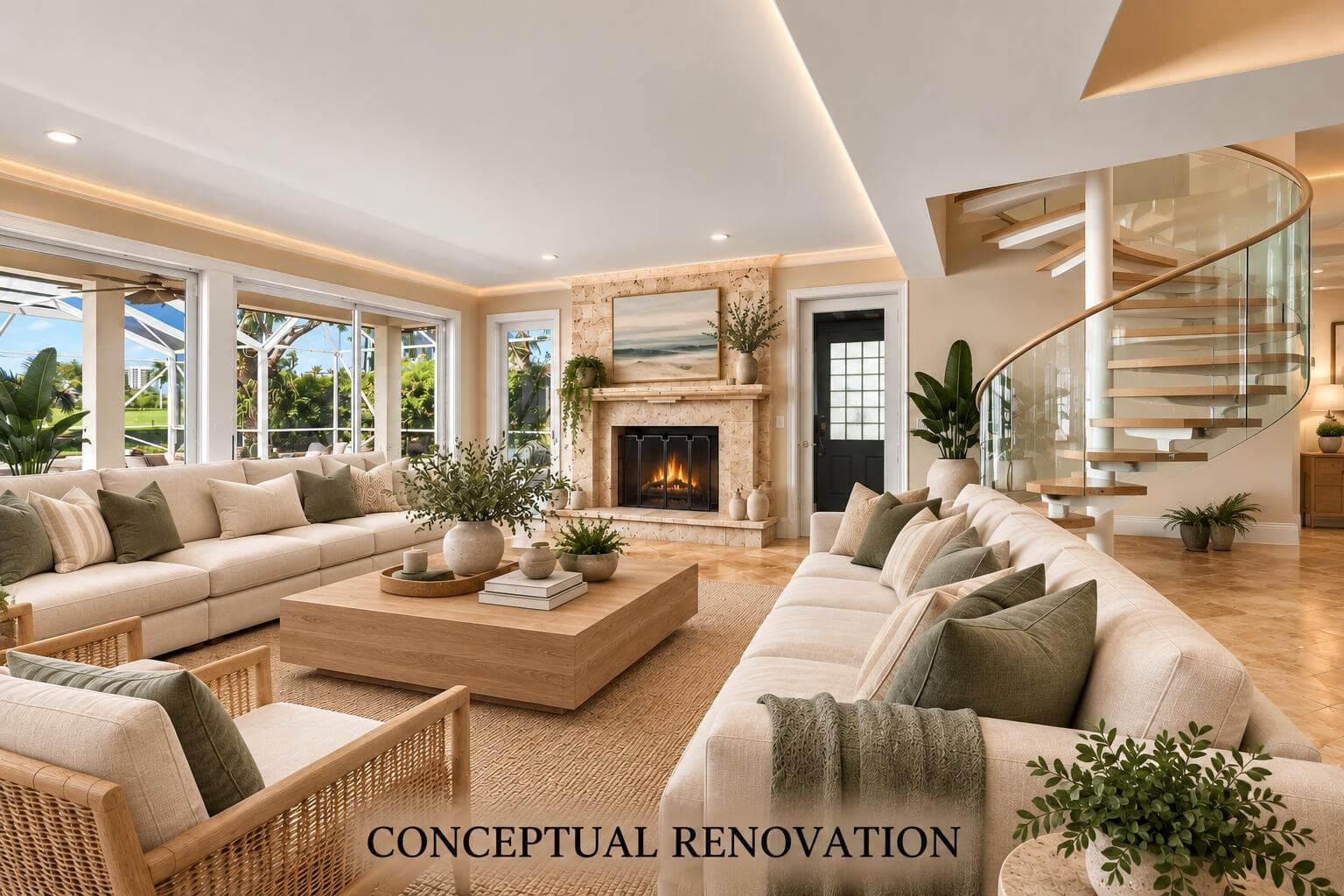 Coastal Luxury Living Room Renovation
