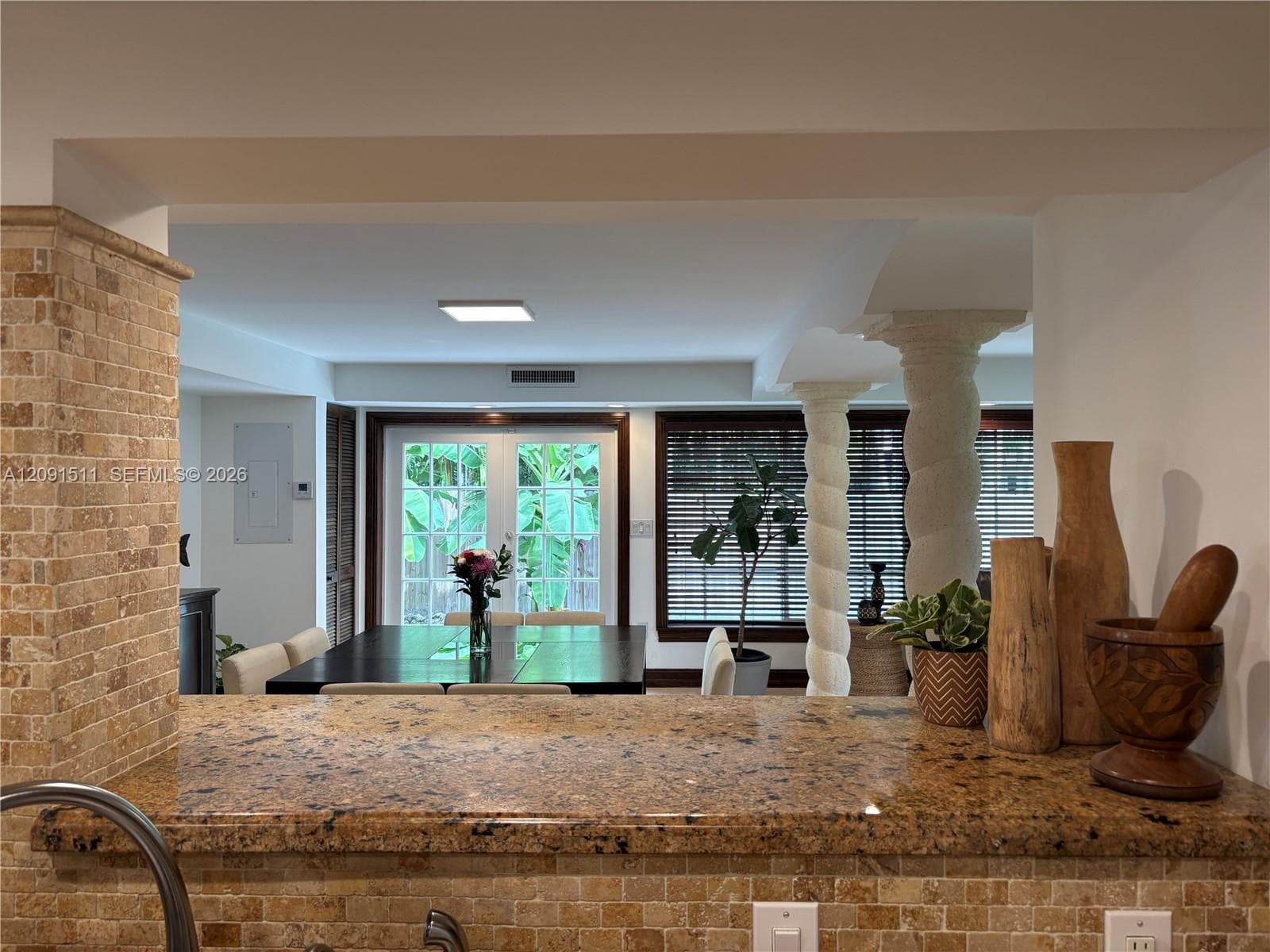 Snack / Lunch Counter - Kitchen View to Family Room