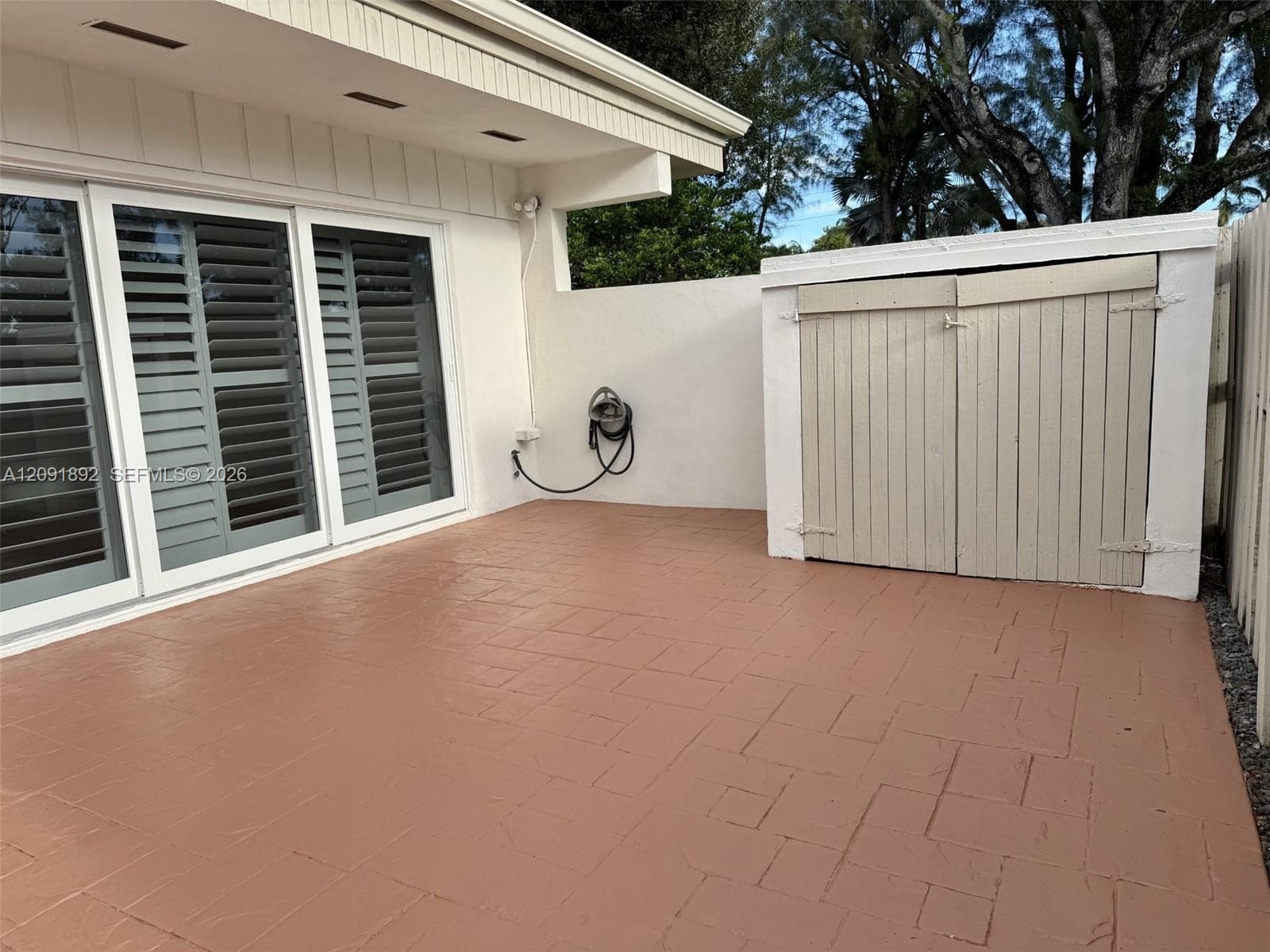 Front Patio /Storage shed.