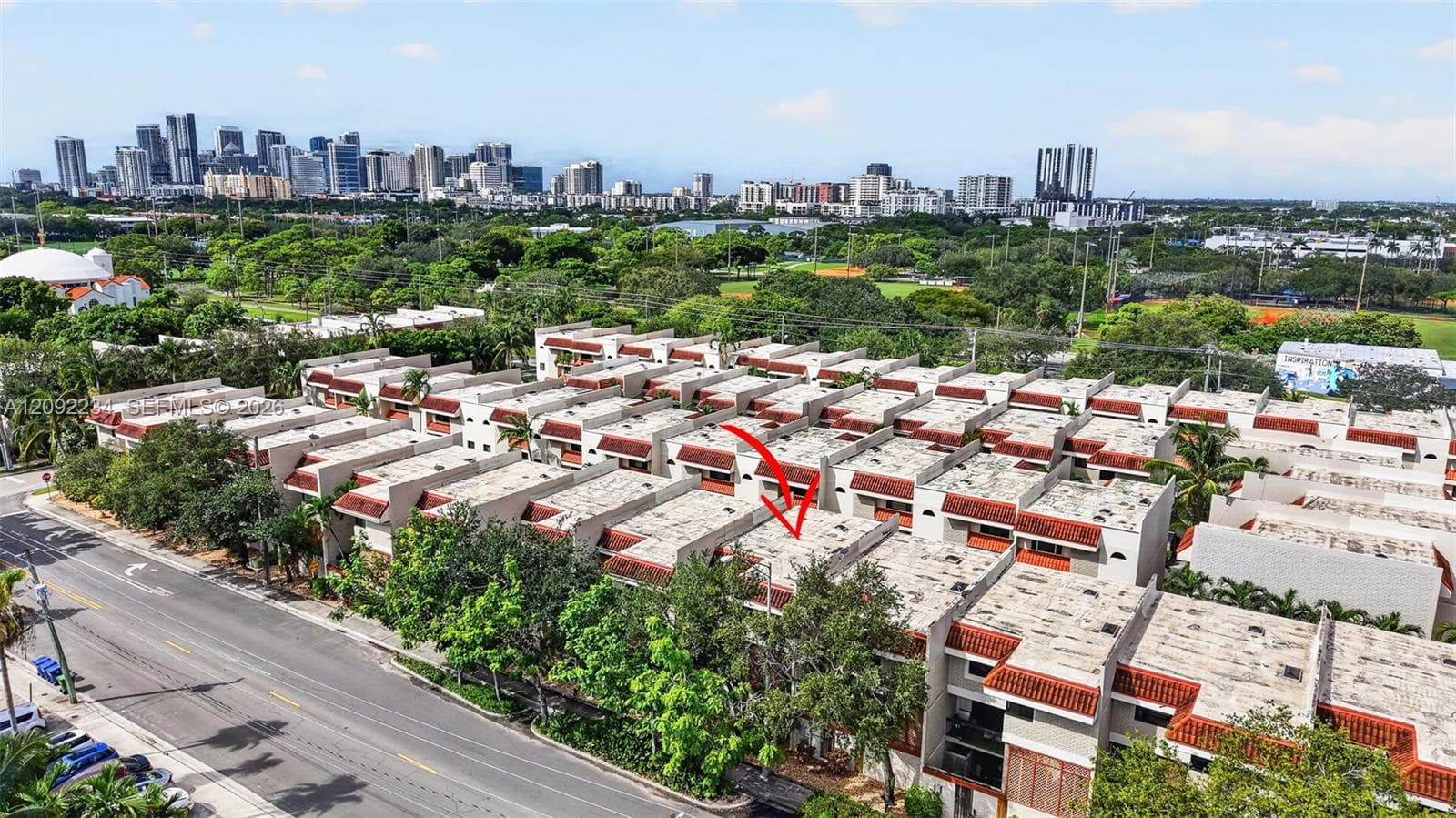 The Drone View from Victoria Park Place Looking South to Downtown
