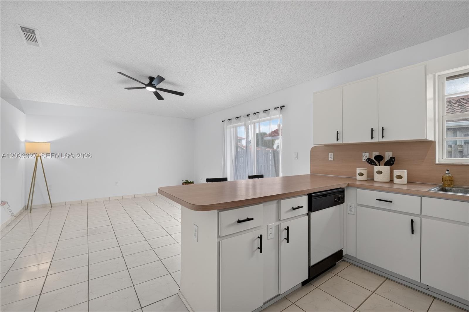 Family room across kitchen