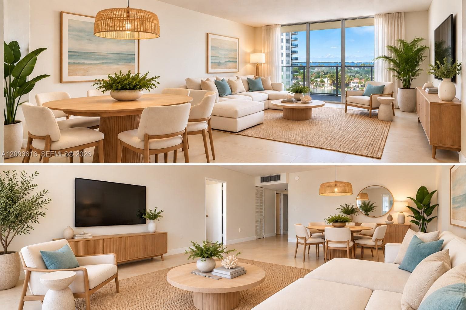 Virtual Staging of Living-Dining Room