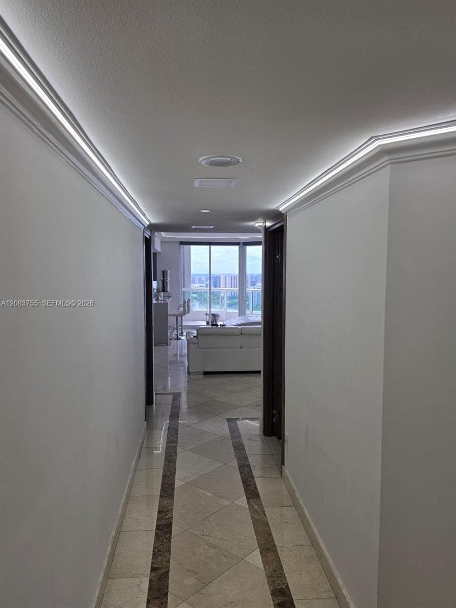 Ceiling lighting throughout the apartment