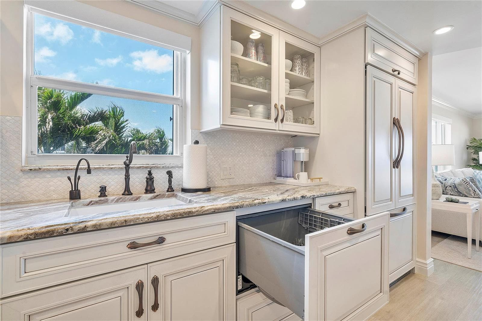 Custom cabinetry with paneled appliances
