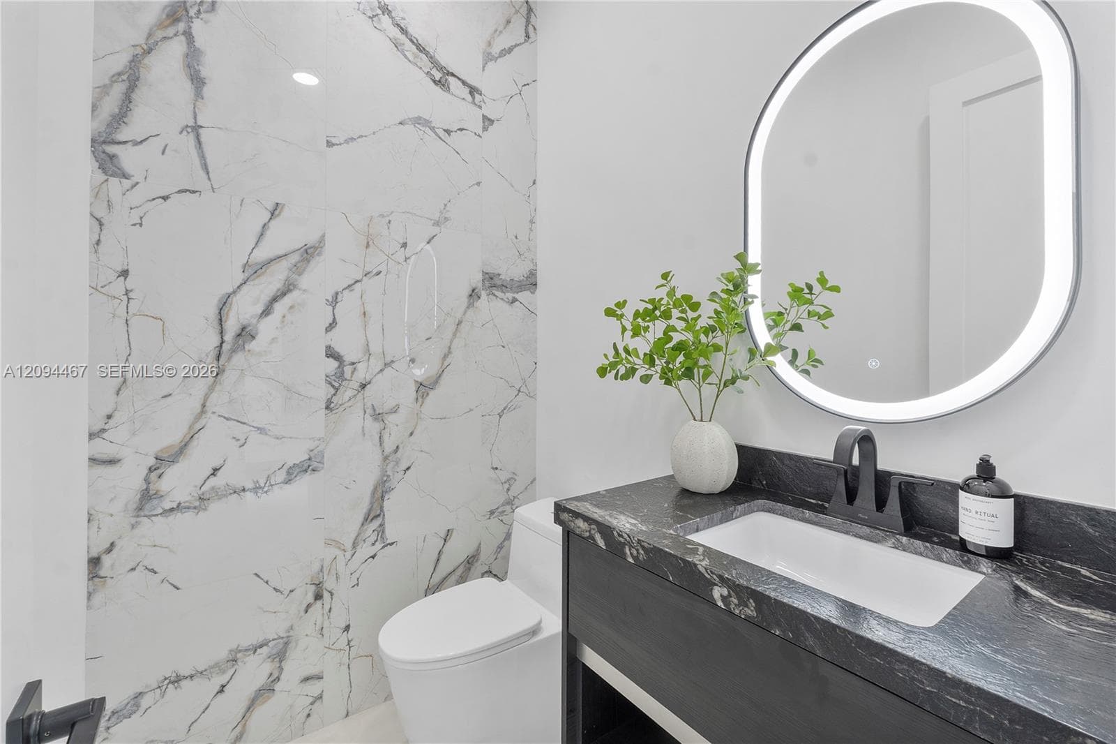 First floor powder room