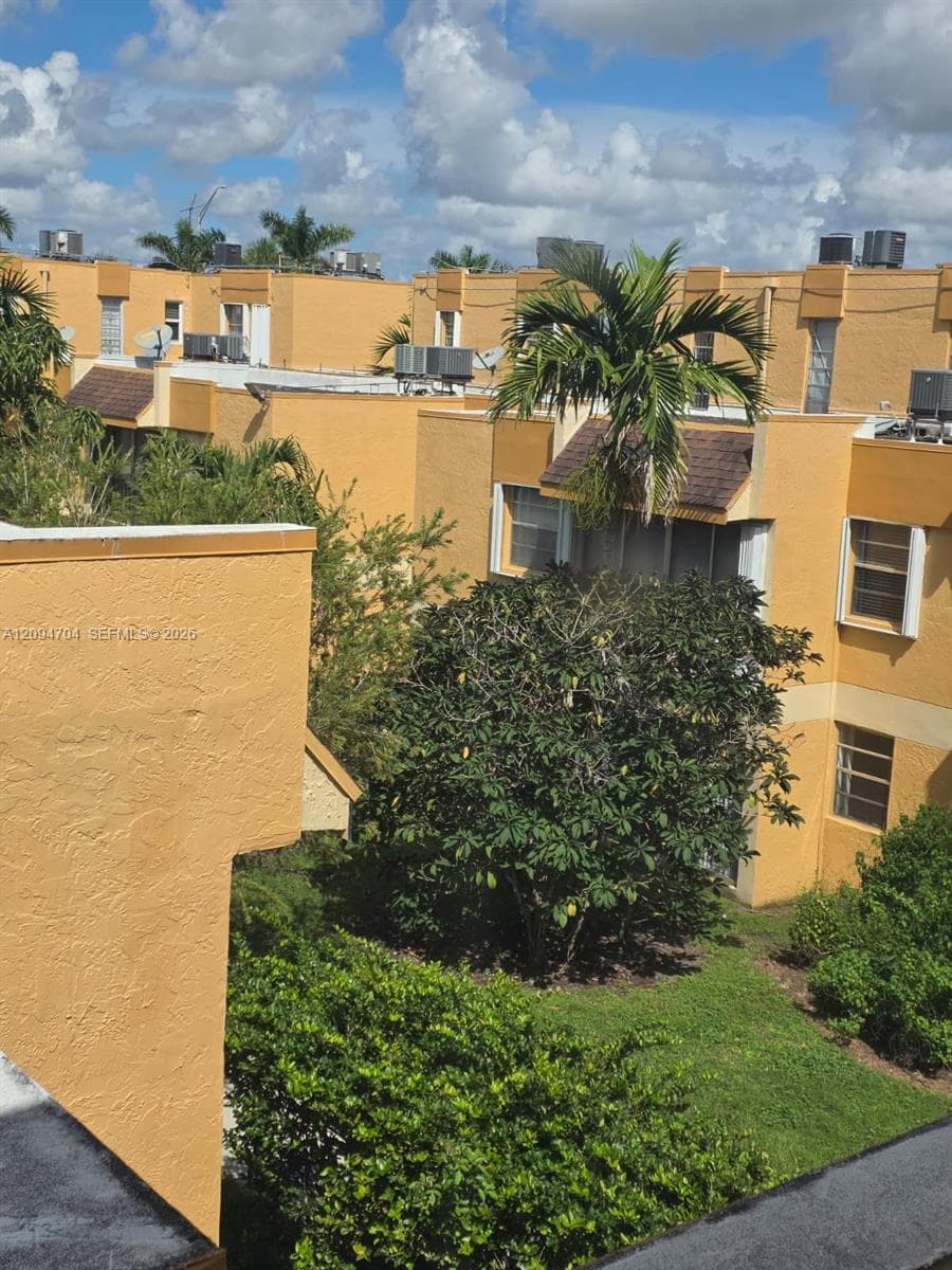 courtyard view from master bdrm