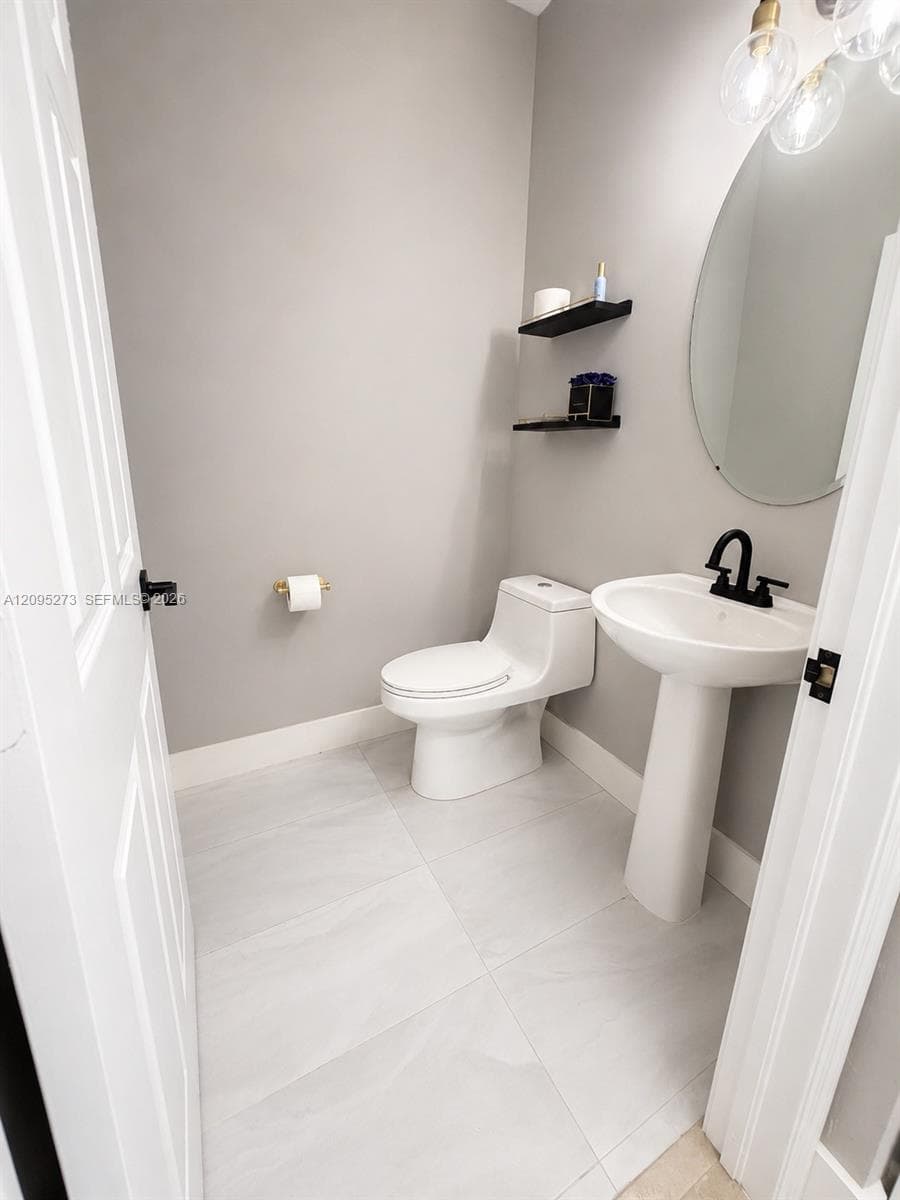 Downstairs, half bathroom