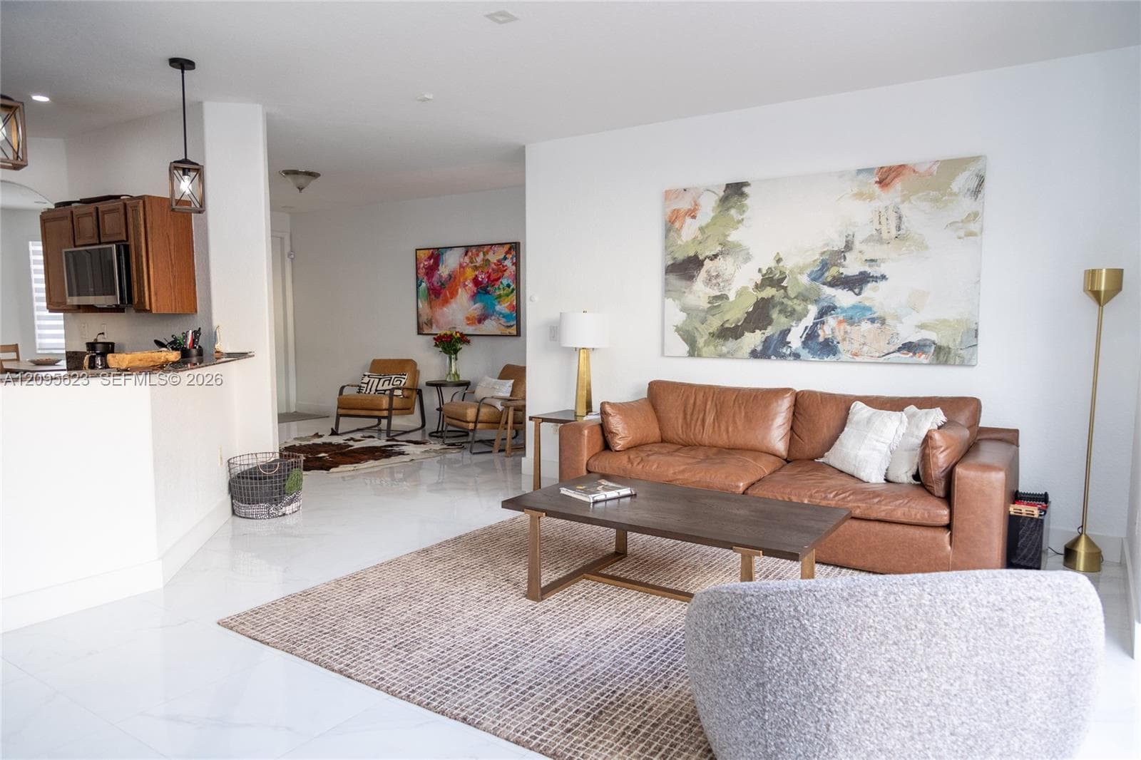 Spacious living room filled with natural  light