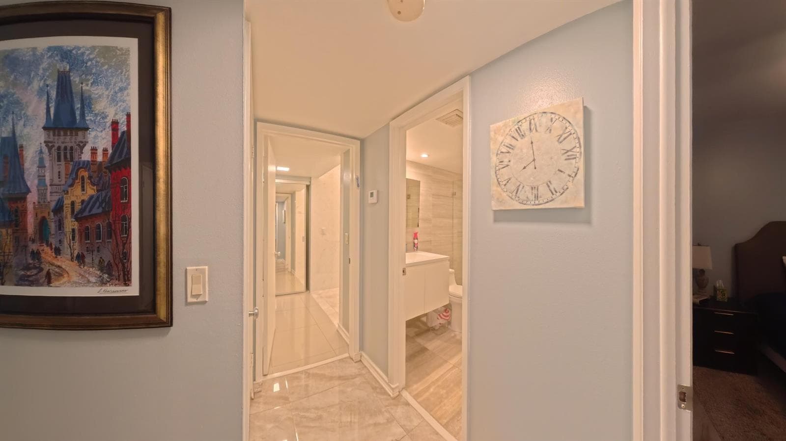 Hallway and Bathroom