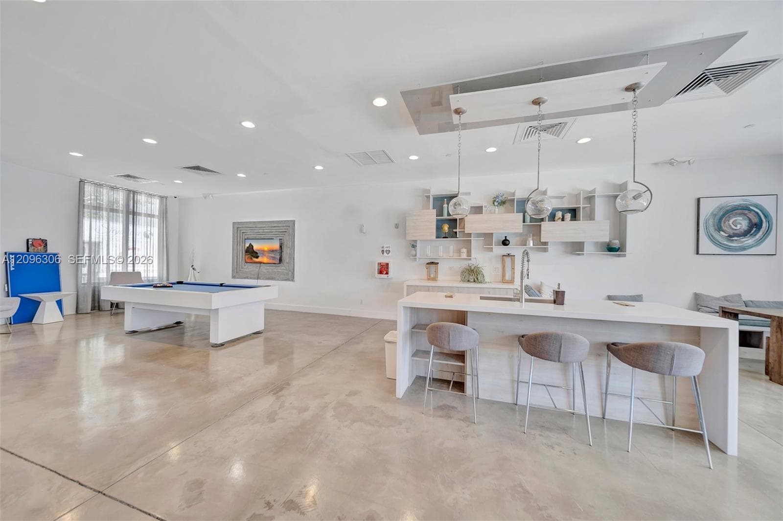 Community clubhouse includes a kitchen & pool table