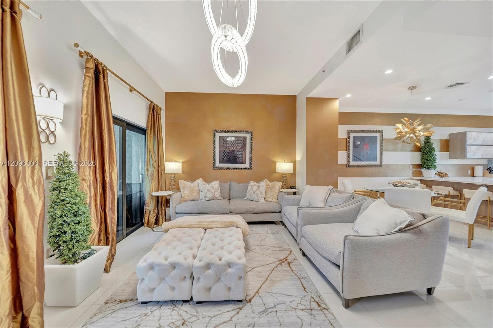 Crystal chandelier in Living room