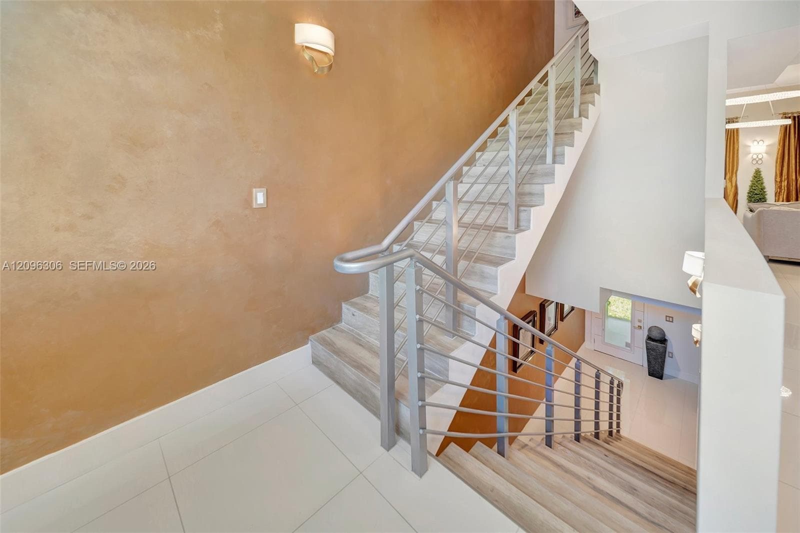 Stairway leading from first to second floor