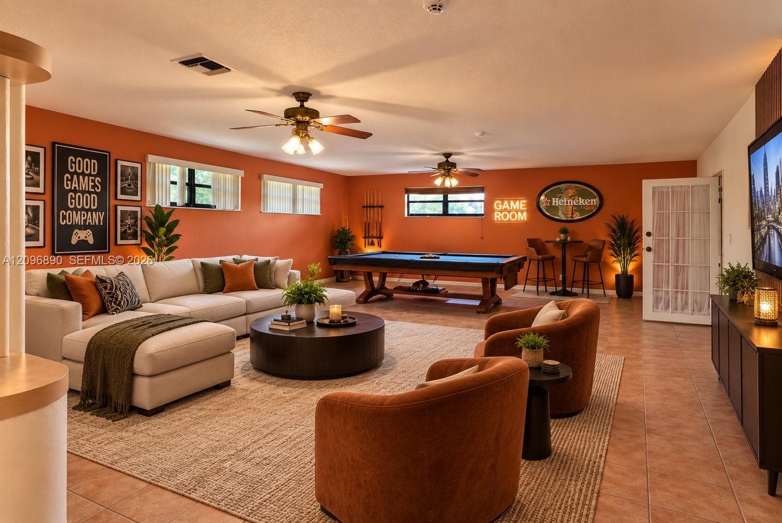 Digitally Staged Family room