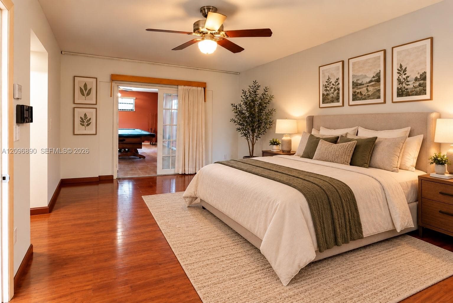 Digitally Staged Primary Bedroom