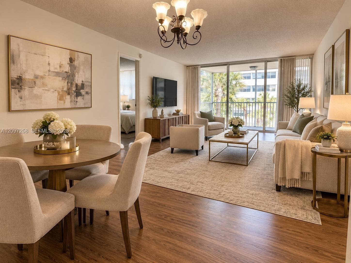 Dining/ living room AI staging.