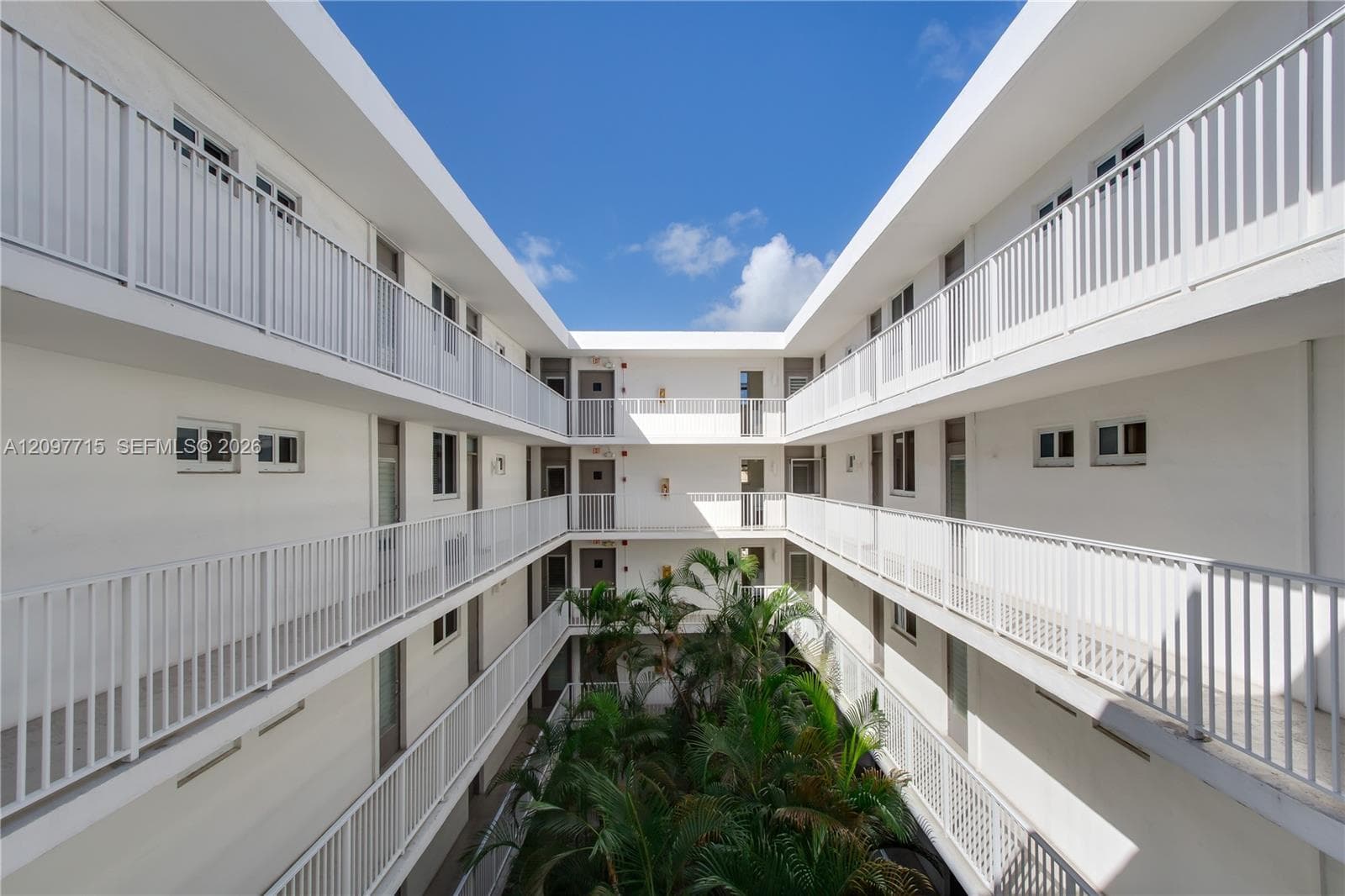 Tropical landscaped courtyard
