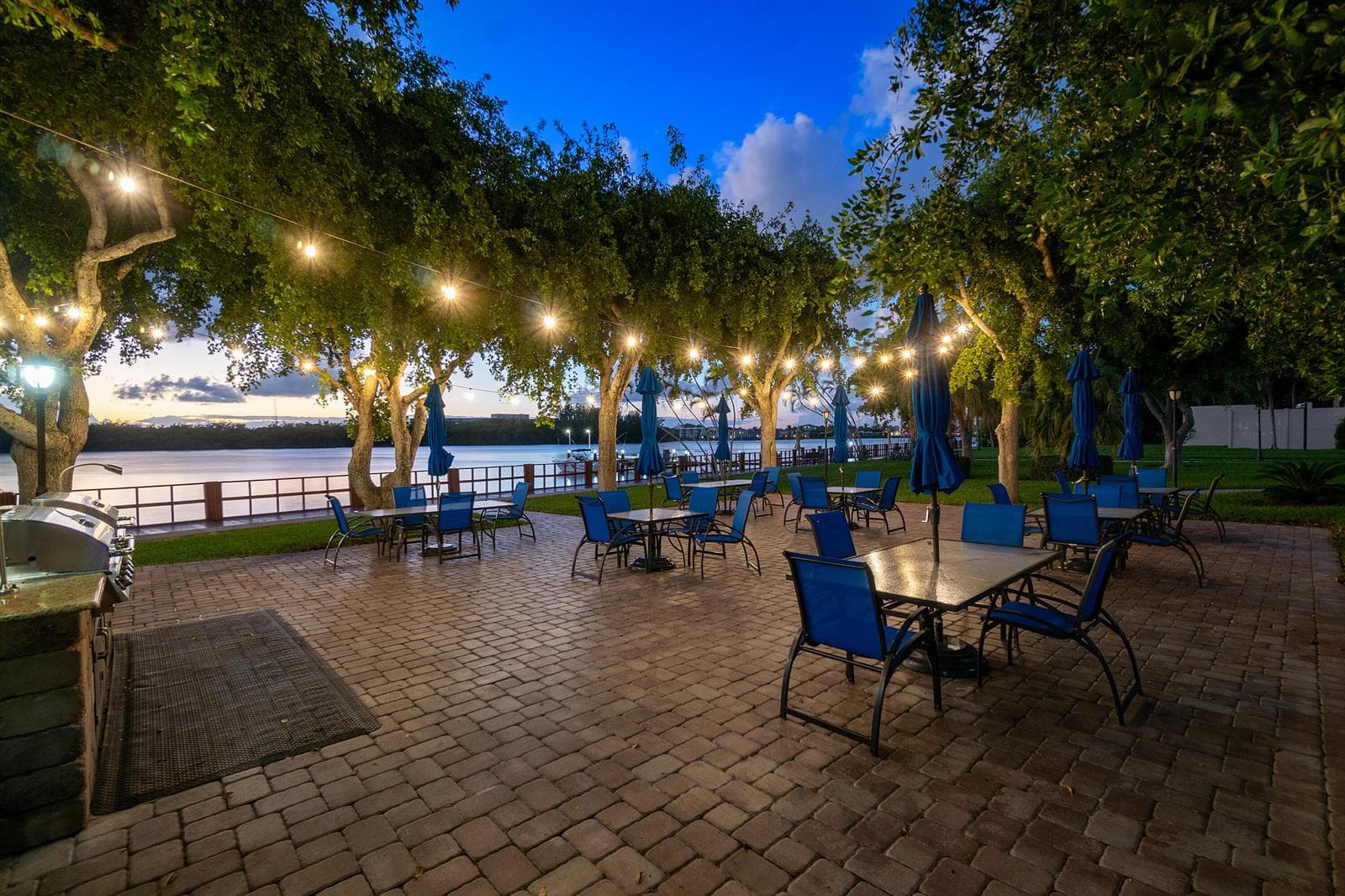 Picnic area in the evening