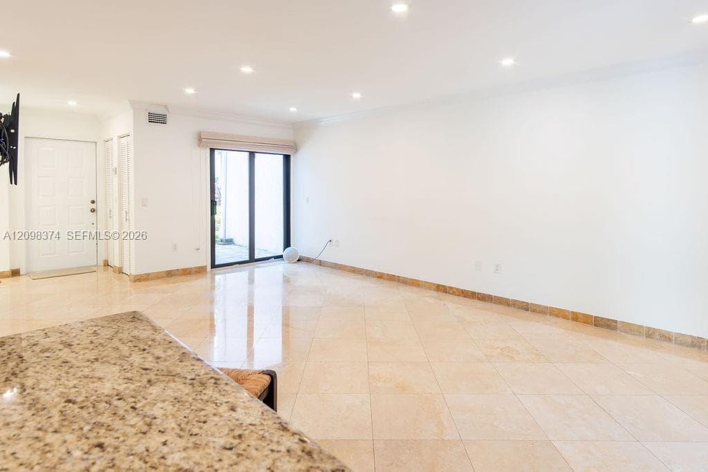 view from the kitchen to the entrance door.