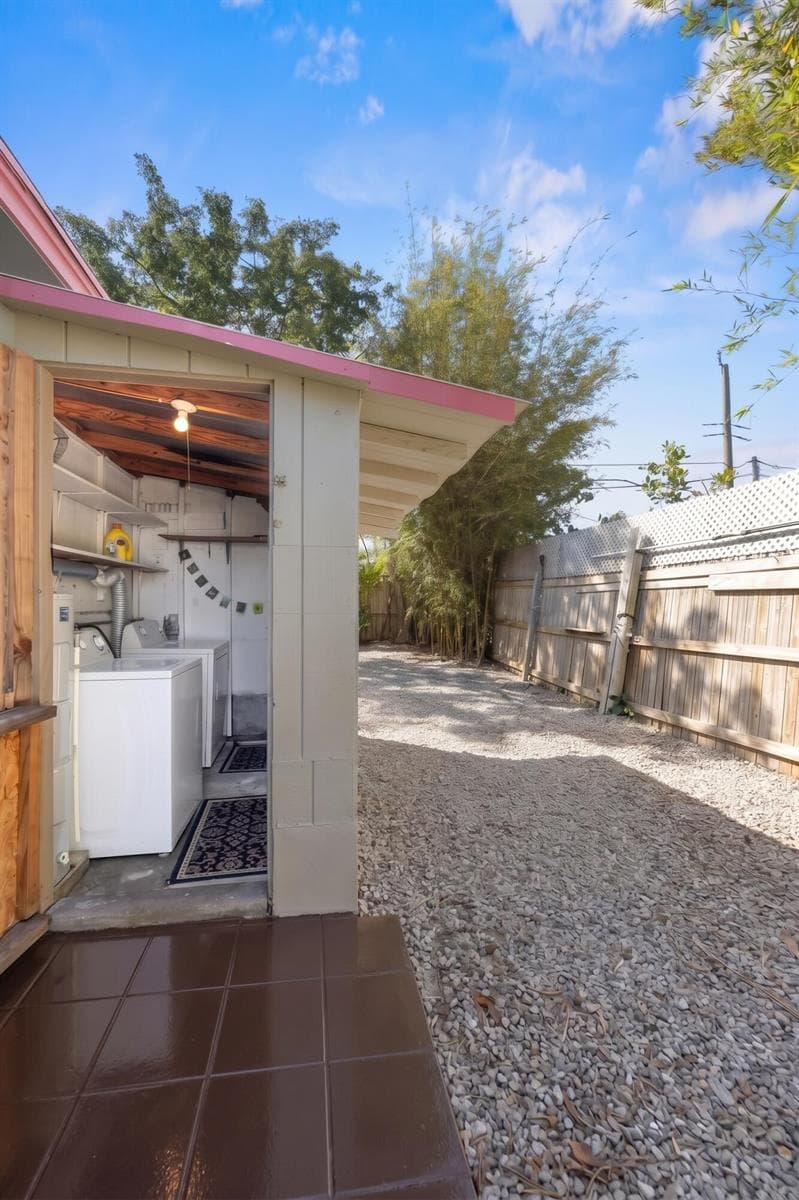 Laundry room outside