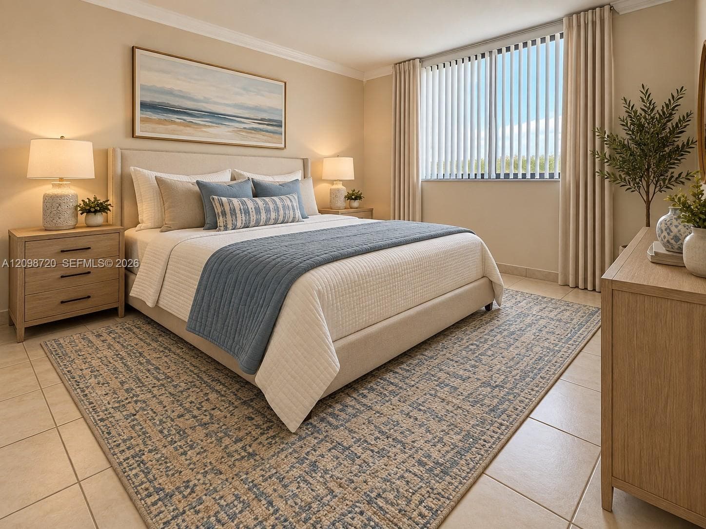 Virtually Staged Master Bedroom