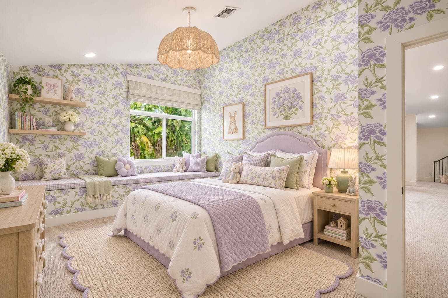 Lavender Floral Bunny Bedroom