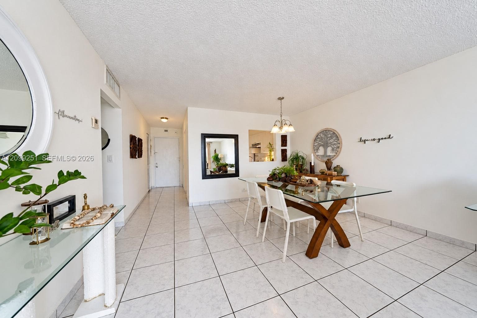 Tile flooring throughout