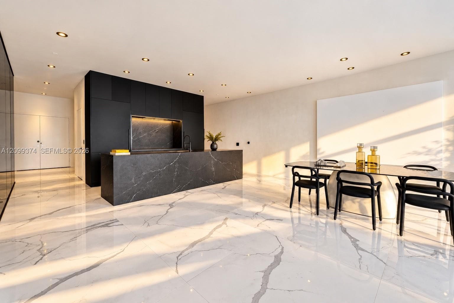 Expansive main living level with custom kitchen