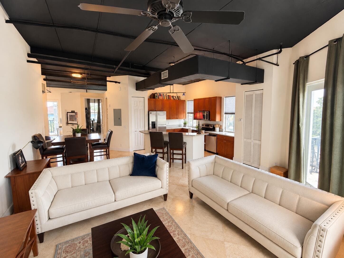 Modestly tidied real estate living room