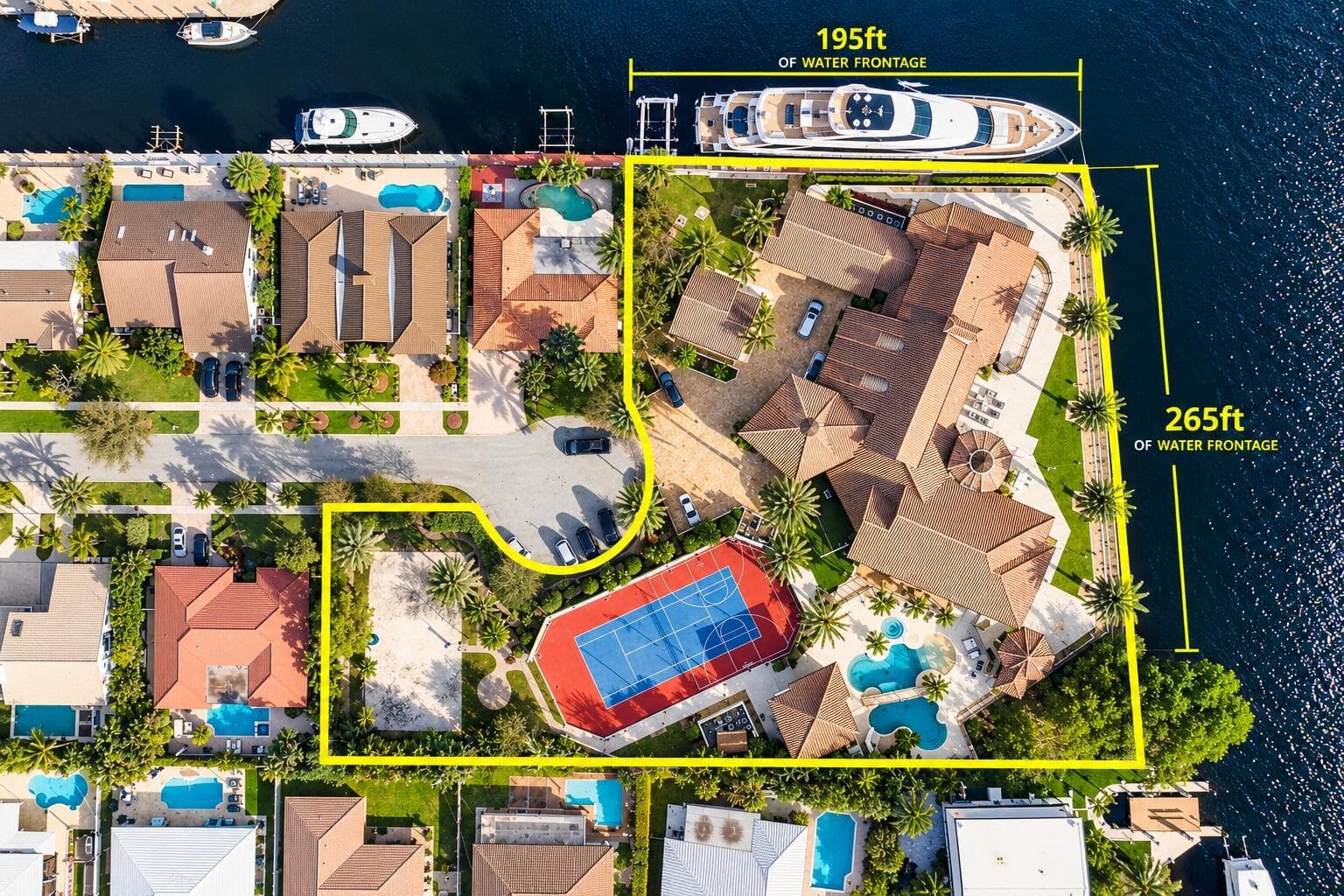 Waterfront Estate With 195ft Frontage