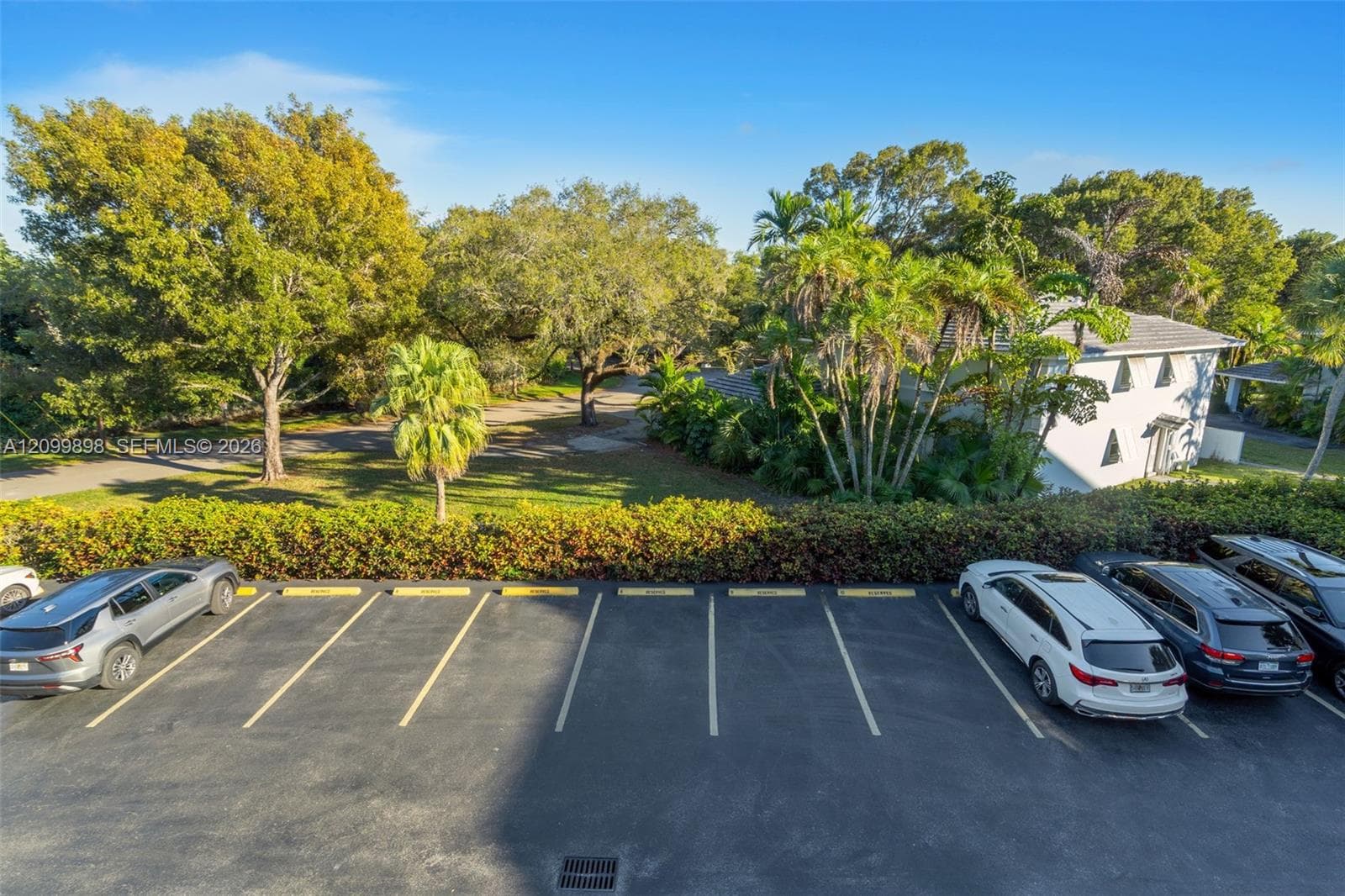 Notice how well laid out the parking lot is and how well the grounds are kept by the Association. There are several dedicated guest parking spaces located to the right side of this picture and almost in front of this unit 206!
