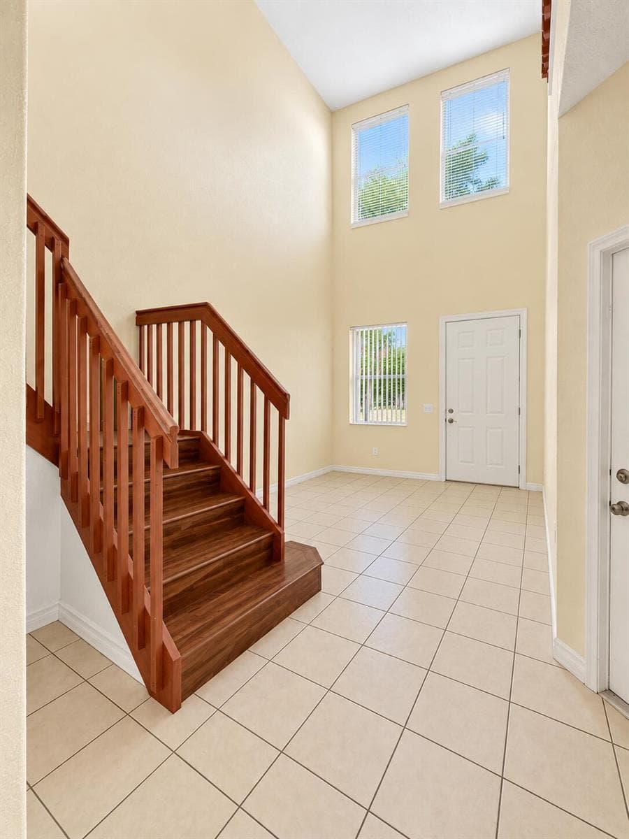 Family room, and staircase