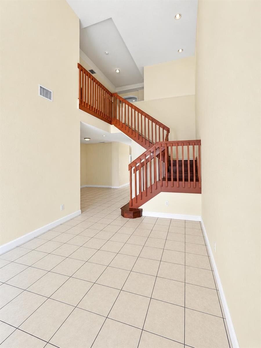 Front entrance and family room