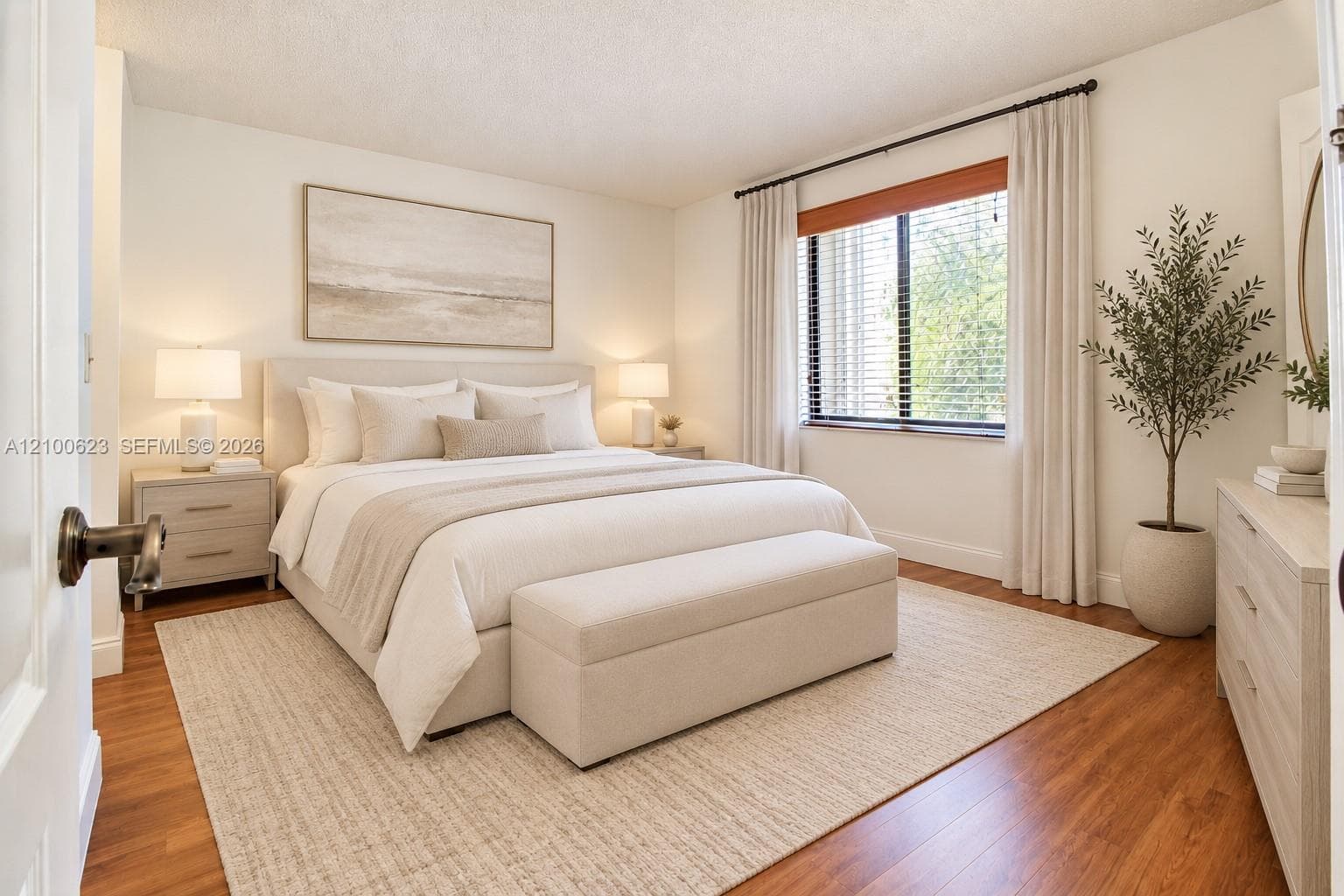 virtually staged master bedroom