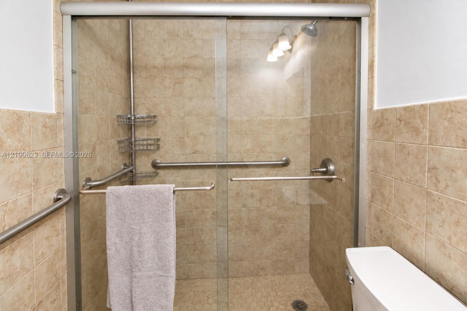 second bathroom, walk-in shower