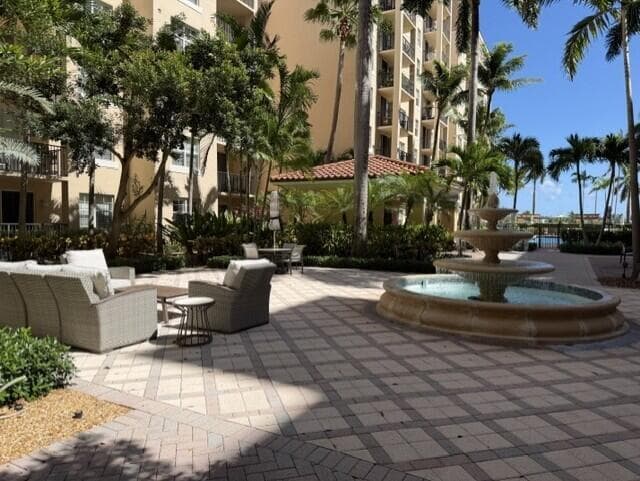 Fountain area facing east