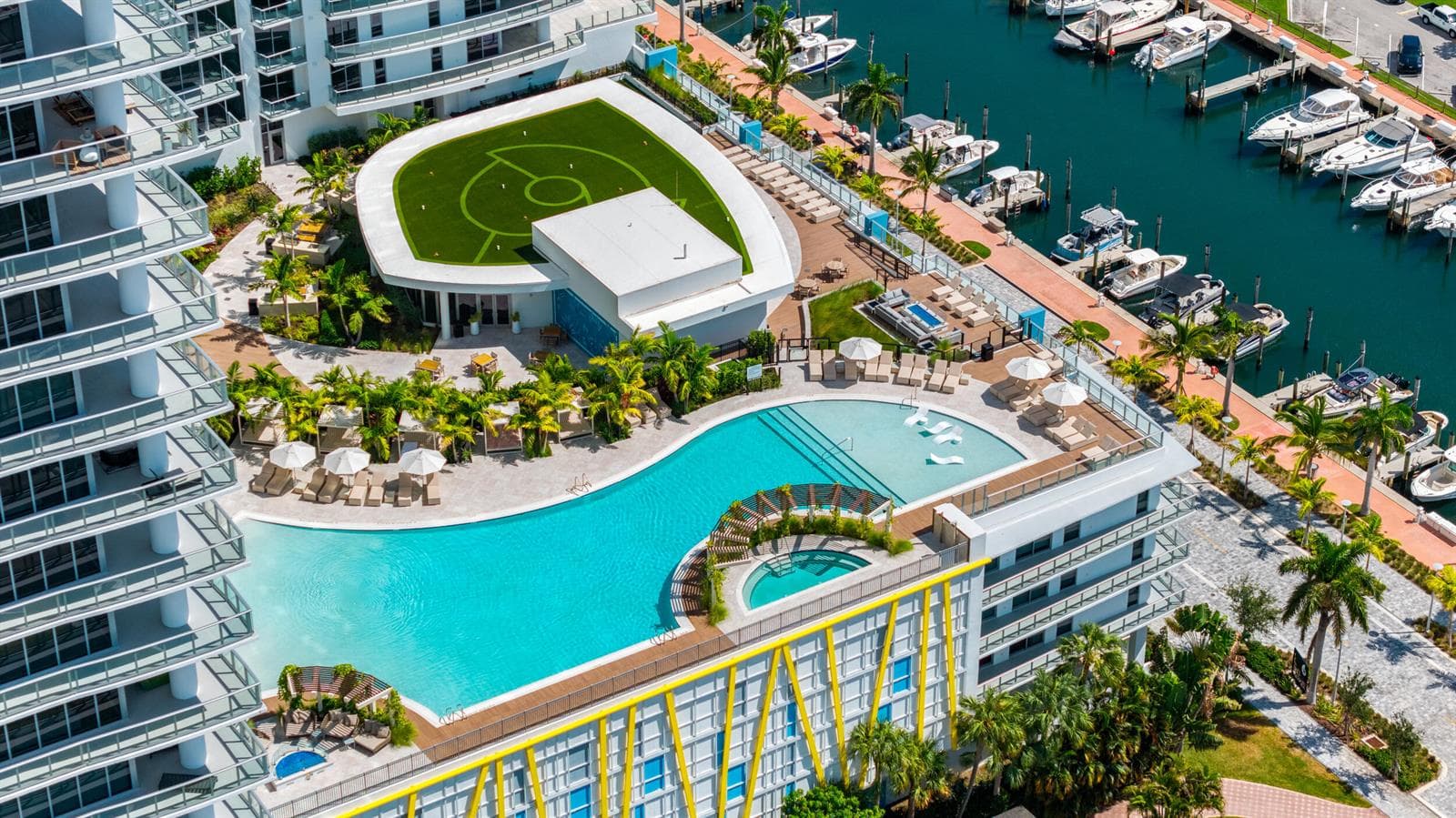 Amenity deck + Marina