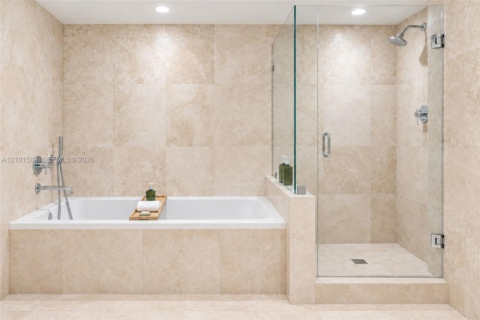 Separate shower and tub