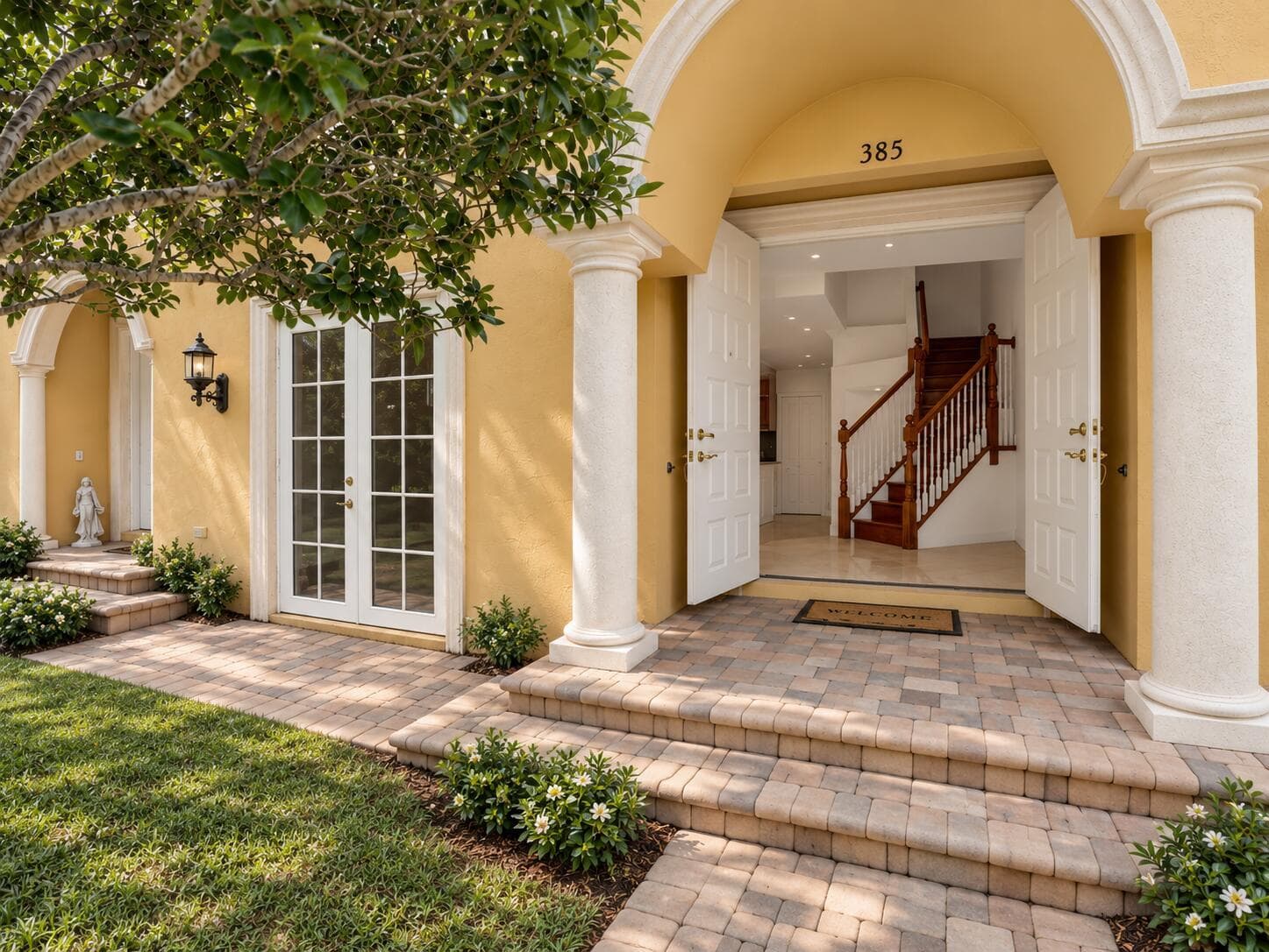 xHome Entrance with Lush Landscaping