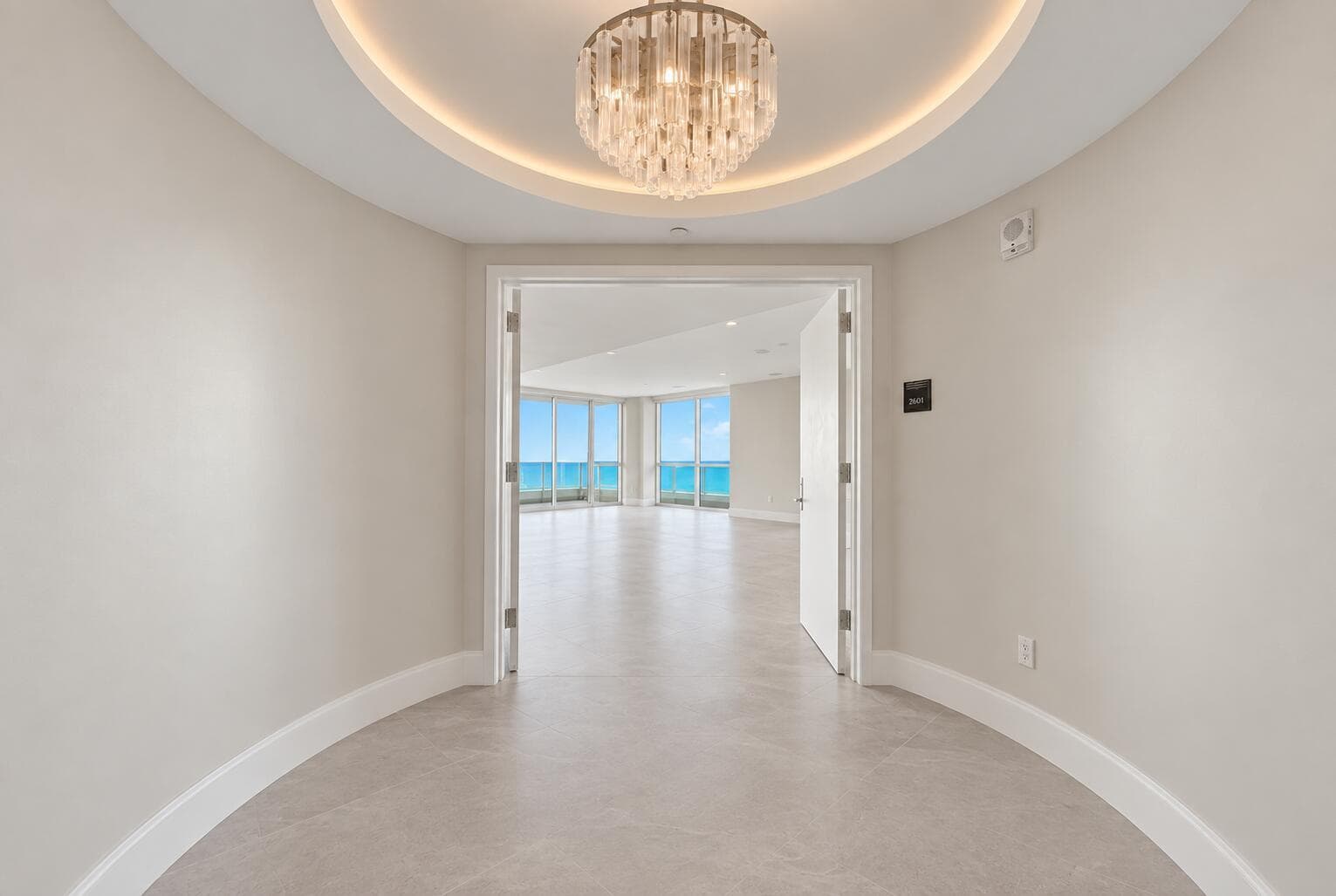 Curved Foyer with Ocean Views