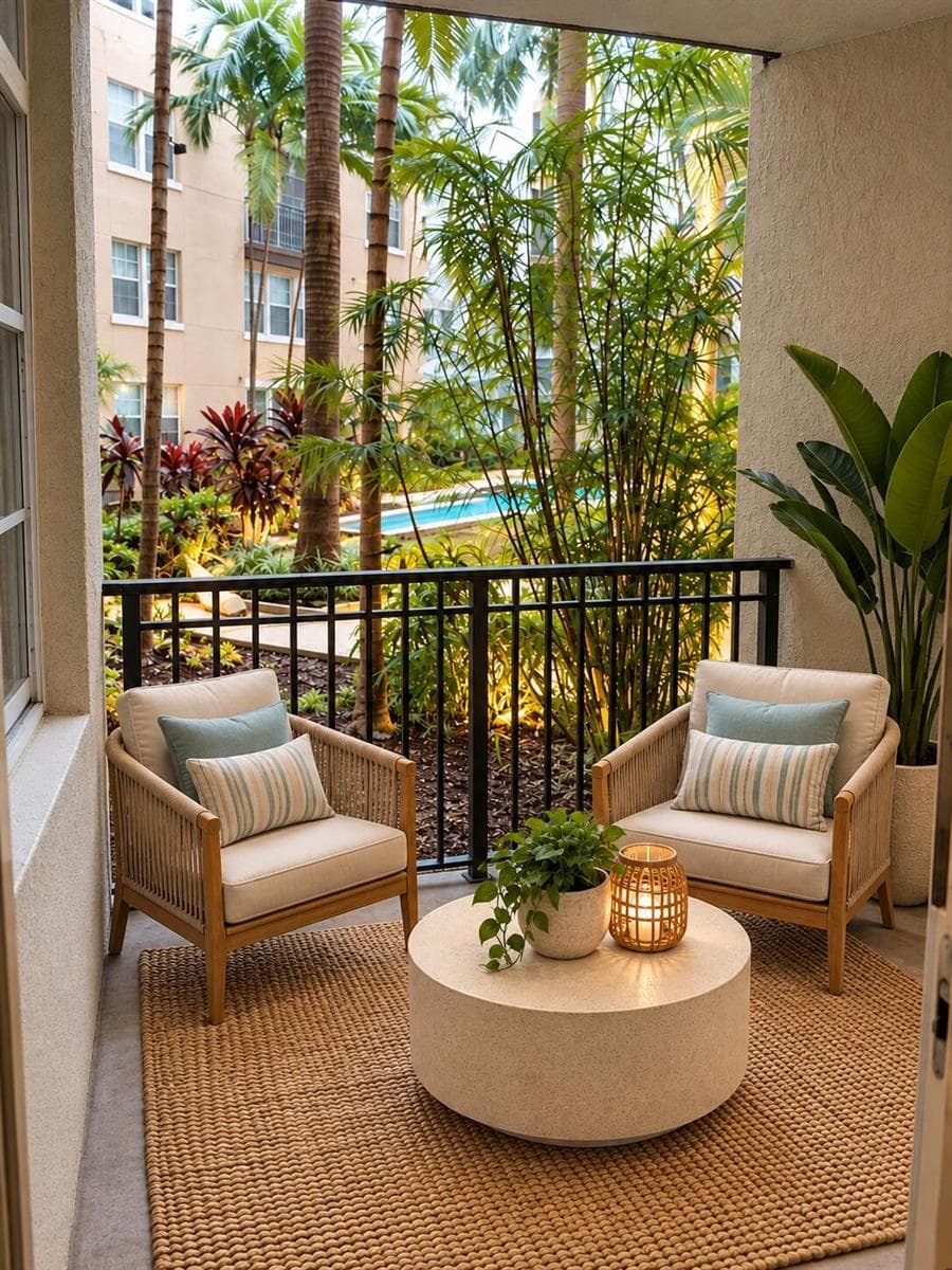 Cozy Tropical Balcony Retreat