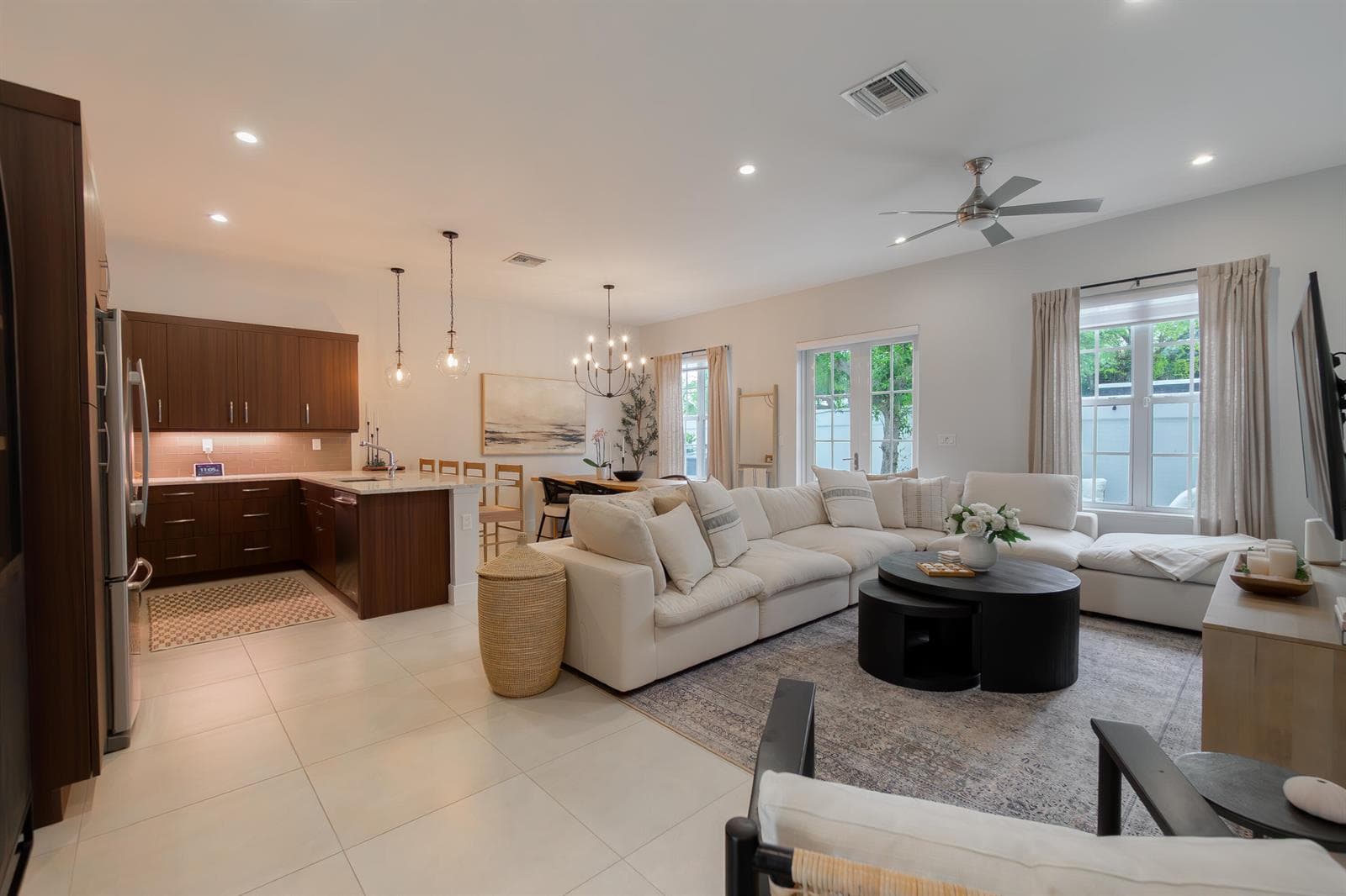 Tons of natural light in living space