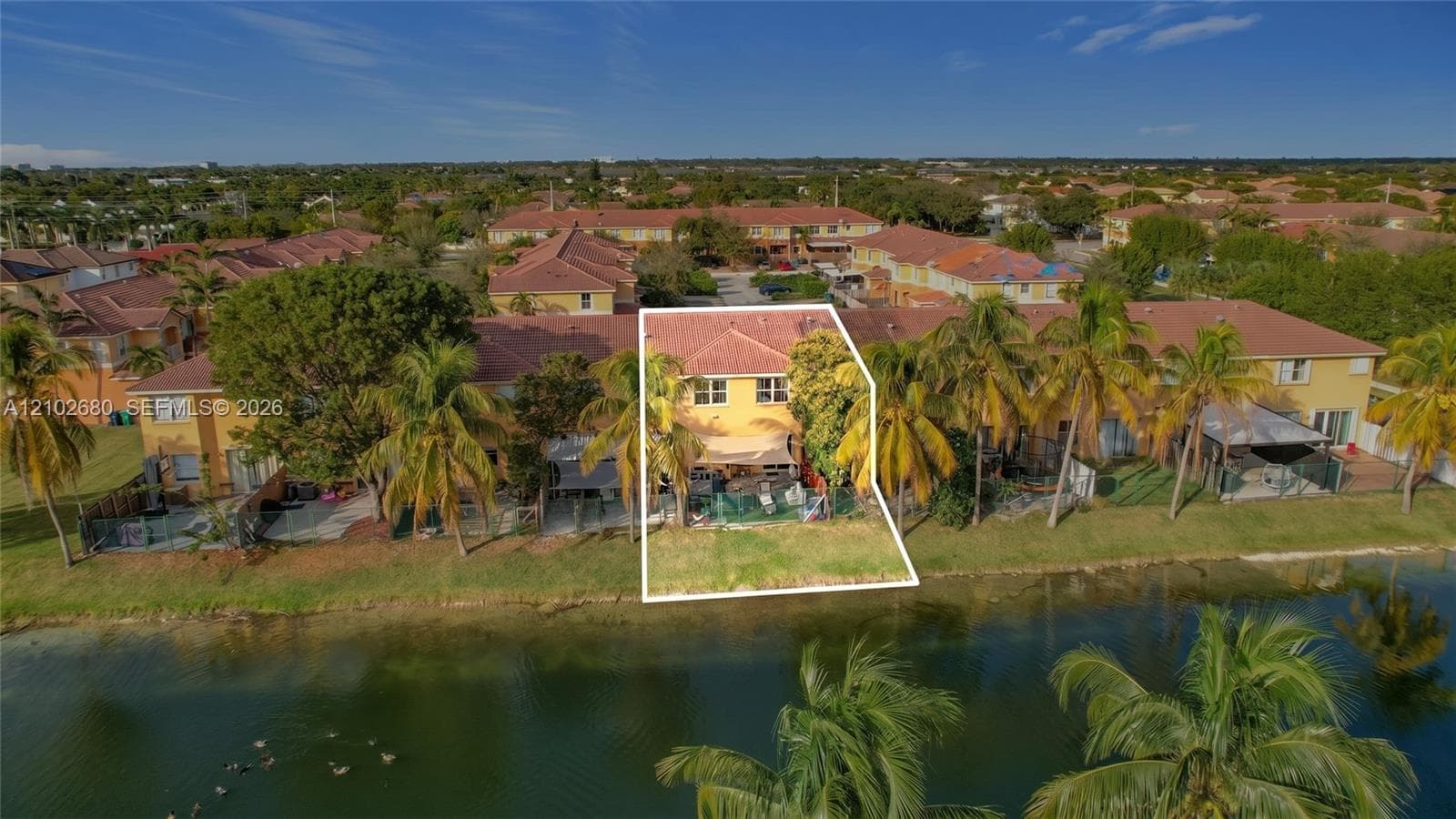 Lake on back of property