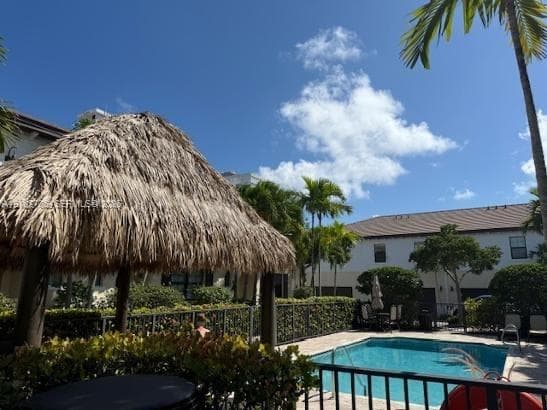 Pool with Tiki Hut
