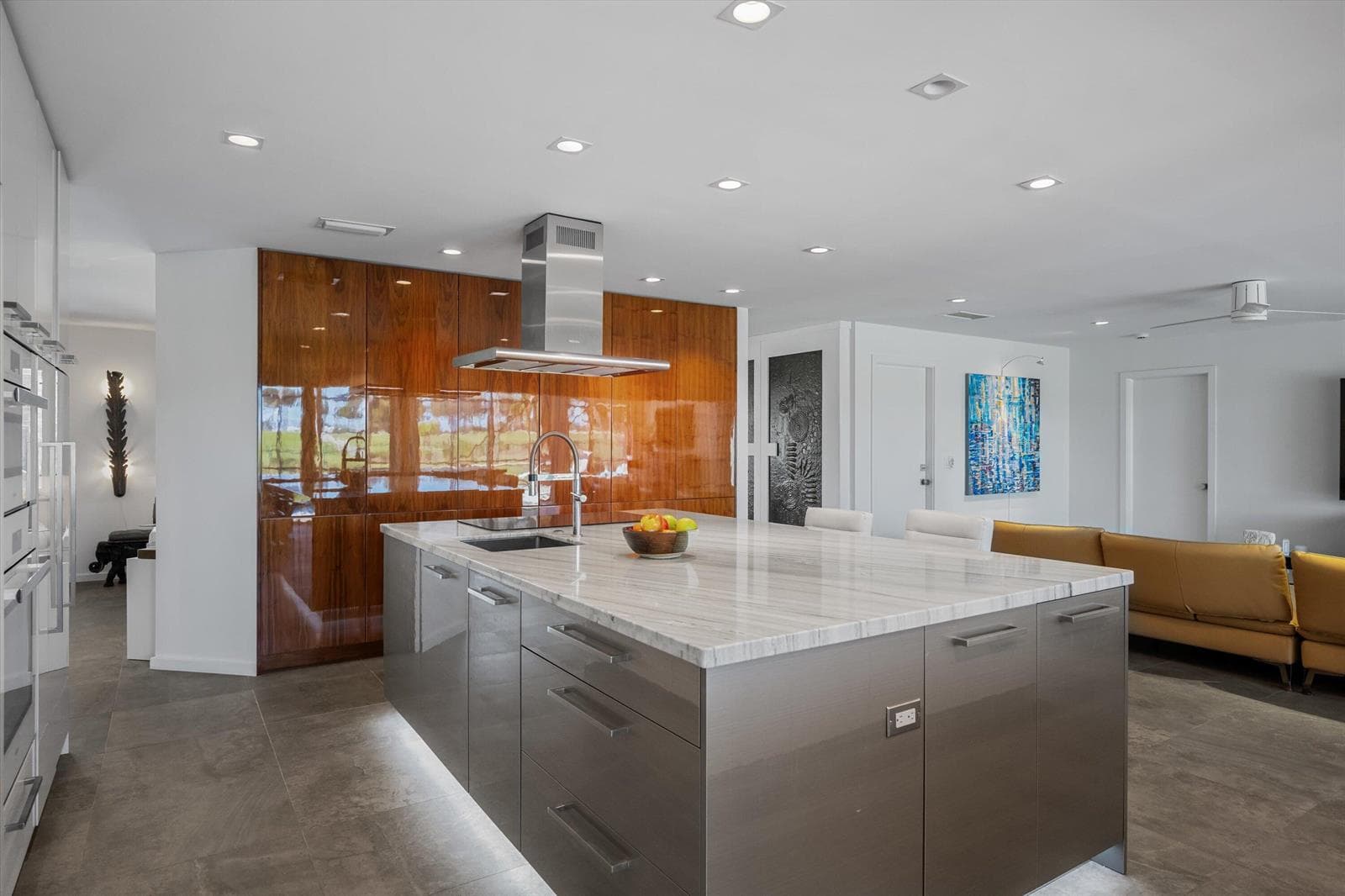 modern kitchen with large island
