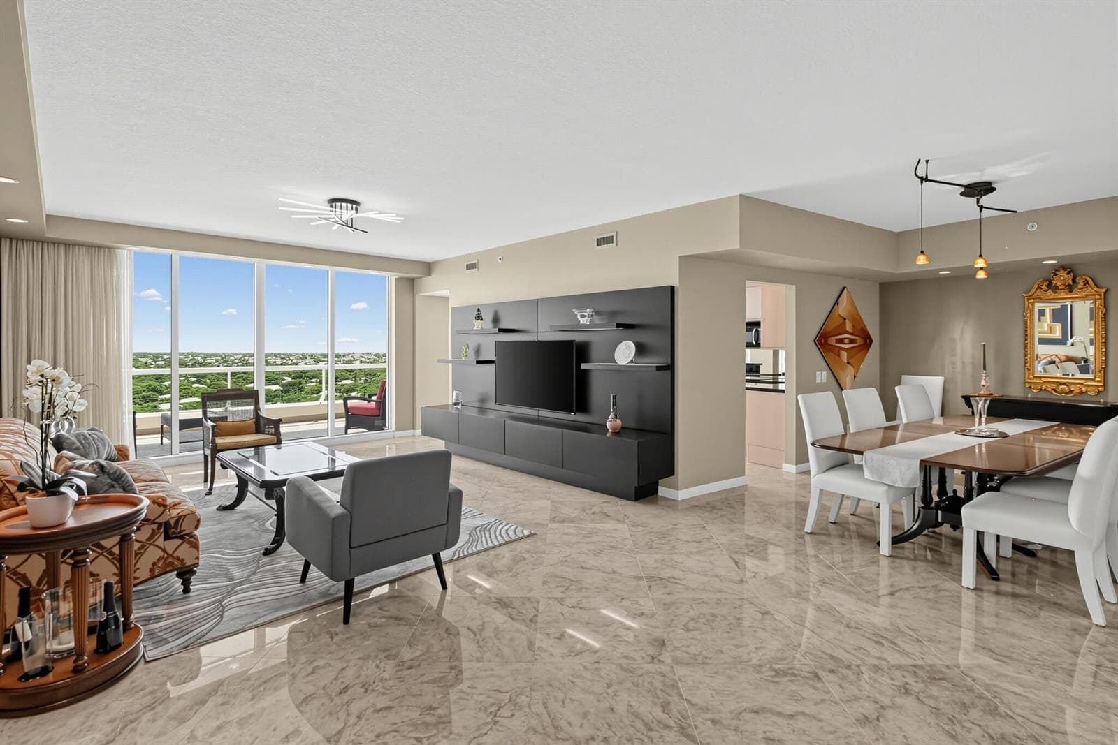 Large living and dining areas