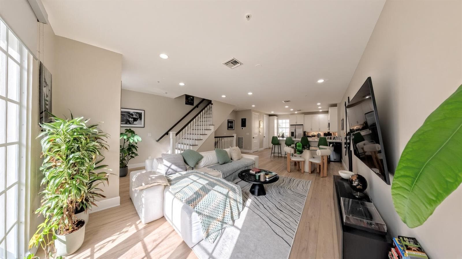 Living room and kitchen