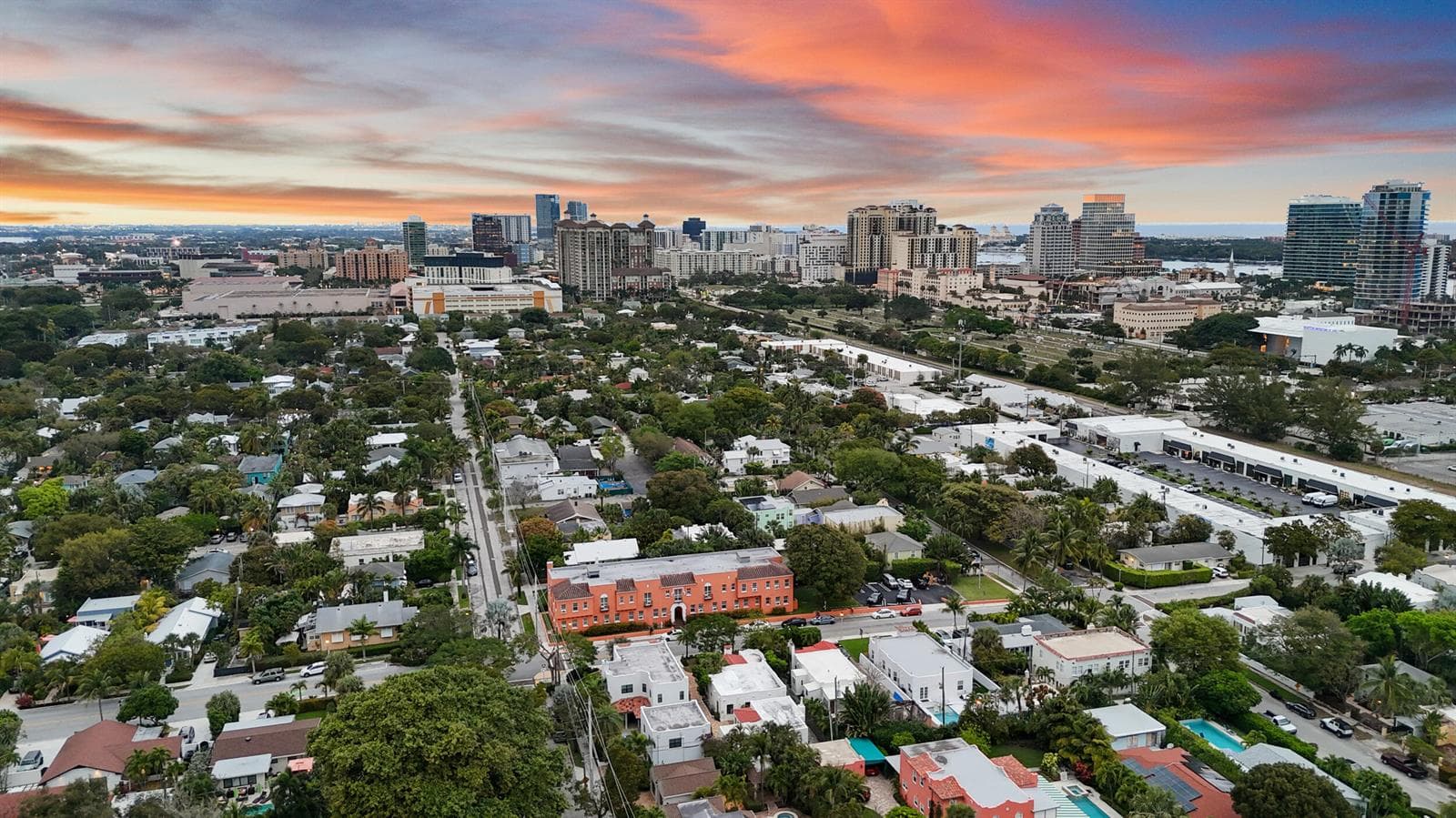 35_wpb stock - downtown sunrise skyline